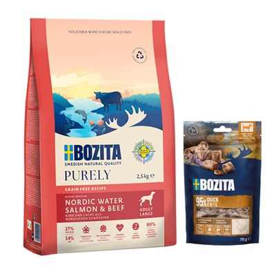 2,5 kg Bozita Dog Purely Grain Free + 70 g Meaty Bites på köpet!