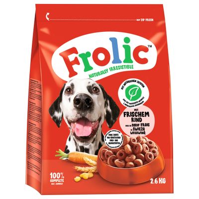 Frolic okse, gulrøtter + korn 7,8 kg (3 x 2,6 kg)