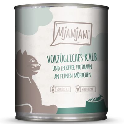 MjAMjAM, 6 x 800 g Pyszna cielęcina i smaczny indyk z delikatną marchewką