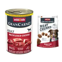 animonda 6 x 150, 400 ou 800 g + friandises Meat Chunks Medium / Maxi 80 g offertes ! - GranCarno Original Adult, multi-viandes (6 x 400 g)