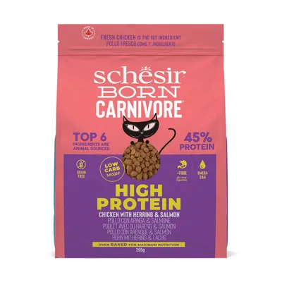 Schesir Born Carnivore Eiwitrijke Kip met Haring & Zalm Kattenvoer - Voordeelverpakking: 4 x 255 g