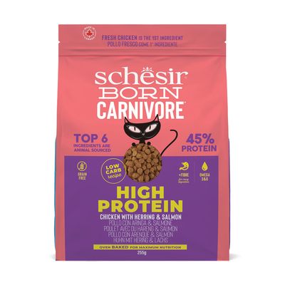 Schesir Born Carnivore Eiwitrijke Kip met Haring & Zalm 255 g