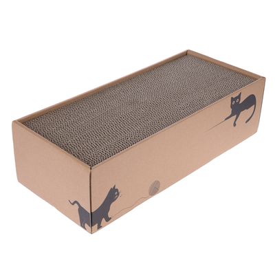 zooplus Basics Box mit 4 Kratzbrettern L 44 x B 20 x H 12,5 cm