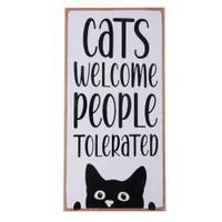 TIAKI dekoracyjna tablica do powieszenia "Cats Welcome, People Tolerated" - 1 szt.