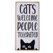 TIAKI dekoracyjna tablica do powieszenia "Cats Welcome, People Tolerated" 1 szt.
