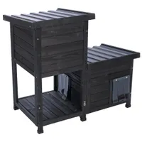 TIAKI Zweistöckiges Katzenhaus Mitternacht - L 91,5 x B 49 x H 82,5 cm