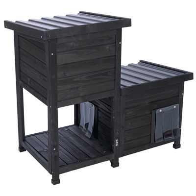 TIAKI dvoupatrový domek pro kočky půlnoc D 91,5 x Š 49 x V 82,5 cm