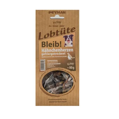 Petman Lobtüte Bleib! Hähnchenherzen - 80 g
