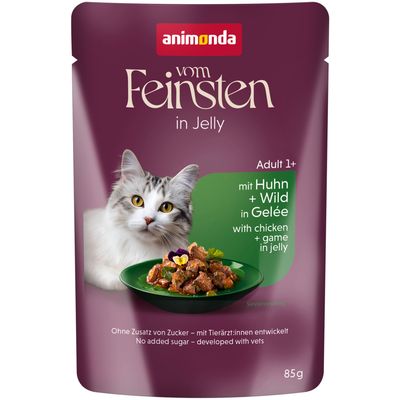 animonda Vom Feinsten Adult Raffinesse in Jelly 24 x 85g - Rich in Chicken with Hearty Game