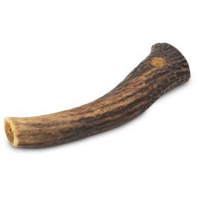 Morceau de bois ou de bois de cerf naturel, sans emballage ni marque visible, surface texturée et extrémités coupées.