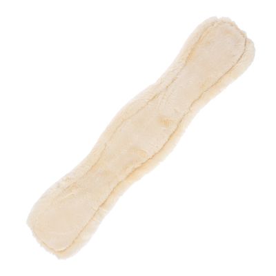 Cuscino in peluche beige, di forma allungata, adatto come accessorio per prodotti per pet.