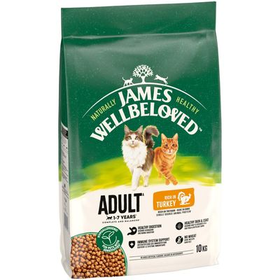 James Wellbeloved Adult Cat Hypoallergenic Turkey & Rice Economy Pack: 2 x 10kg