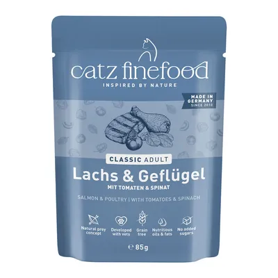 Catz Finefood kapsičky 8 x 85 g - Losos & drůbeží