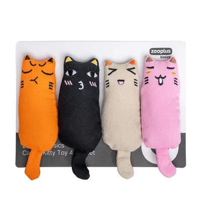 zooplus Basics Lot de jouets Kitty à l'herbe à chat - set de 4 jouets