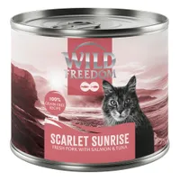 Икономична опаковка Wild Freedom Adult 12 x 200 г - Scarlet Sunrise - свинско, сьомга и риба тон  