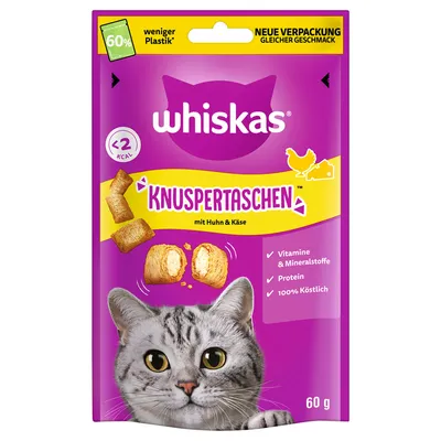 8 l / 18 l Catsan, żwirek dla kota + Whiskas Temptations, chrupiące poduszeczki, 60 g gratis! - Natural żwirek zbrylający się, 8 l + kurczak i ser, 60 g
