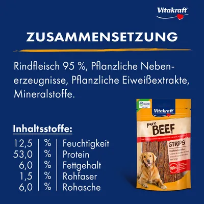 Vitakraft BEEF Rindfleischstreifen - Sparpaket: 3 x 80 g