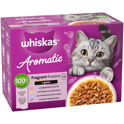 Whiskas 1+ Aromatic Selection Fragrant Fusions in Gravy - Saver Pack: 24 x 85g Whiskas 1+ Aromatic Selection Fragrant Fusions in Gravy - Saver Pack: 24 x 85g