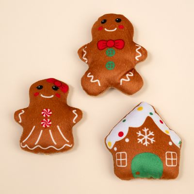 Set TIAKI familia pan de jengibre juguete para gatos