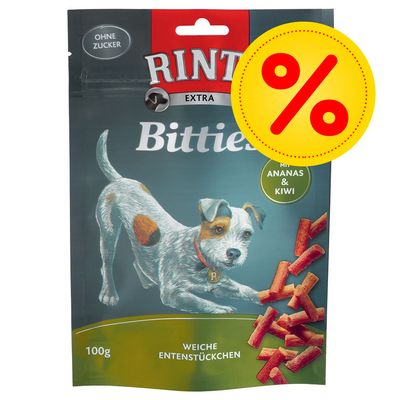 RINTI Extra Bitties -säästösekoitus 12 x 100 g, 3 makua 12 x 100 g (mix, kana + ankka)