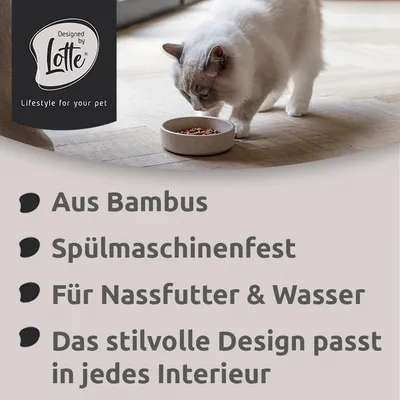 Designed by Lotte. Aus Bambus, spülmaschinenfest, geeignet für Nassfutter und Wasser. Stilvolles Design passt in jedes Interieur.