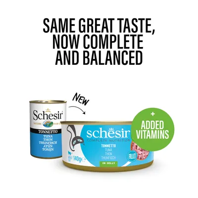 Pachet economic Schesir Complete Nutrition Filet în gelatină 24 x 140 g - Ton cu vită