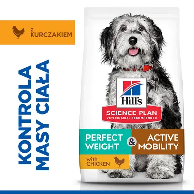Hill's Science Plan Perfect Weight & Active Mobility Adult 1+ Medium, kurczak - 12 kg