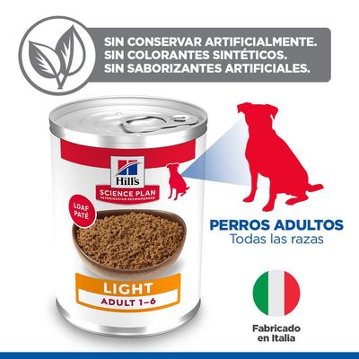Hill's Science Plan Adult 1-6 Light con pollo latas para perros - 6 x 370 g 