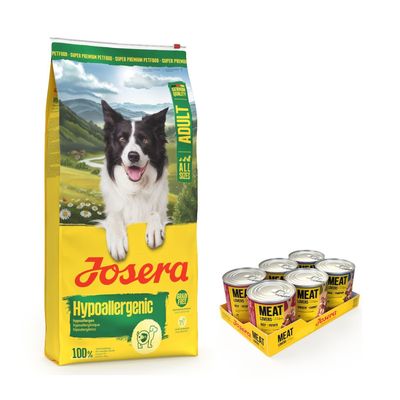 12,5 kg Josera Adult + Meatlovers, 6 x 400 g / 6 x 800 g på köpet!