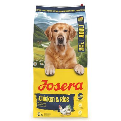 Josera Adult Medi Maxi Chicken & Rice, Super Premium Petfood, mit Huhn und Reis, 81% tierisches Protein, German Quality, Large Breed.