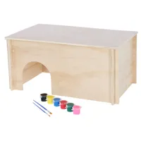 Kerbl Pet Nagerhaus zum Bemalen - L 50 x B 29 x H 24 cm, inkl. 6 Farben und Pinsel