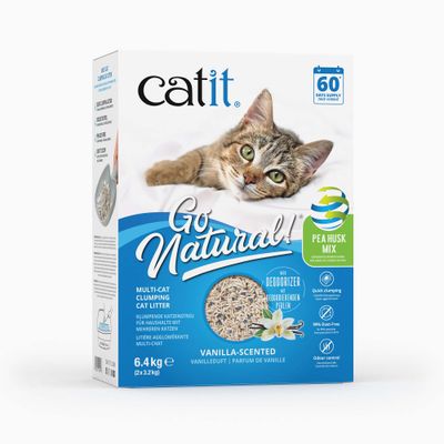 Catit Go Natural! Erbse + Bentonit Vanille Sparpaket: 2 x 6,4 kg
