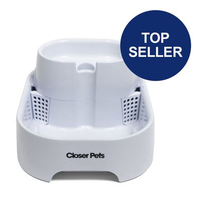 Closer Pets Trinkbrunnen, 6 Liter Komplettset: Brunnen, 2 Ersatzfilter, Ersatzpumpe