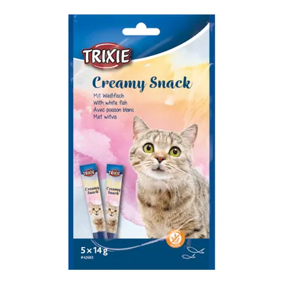 Trixie Creamy Snack with White Fish - 5 x 14g Trixie Creamy Snack with White Fish - 5 x 14g