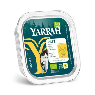 Yarrah BIO Paté 16 x 100 g - Pui bio & Cimbru bio