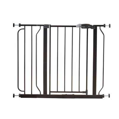 Regalo metallinen koira-aita, musta - Korkeus: 76 cm, leveys: 74 - 109 cm