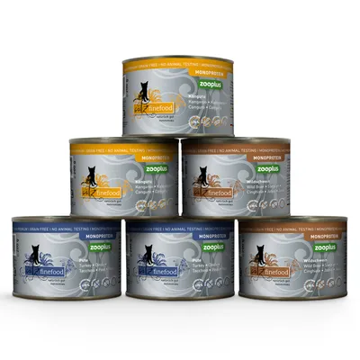 catz finefood Monoprotein zooplus 6 x 200 g - Vegyes csomag (3 változattal)