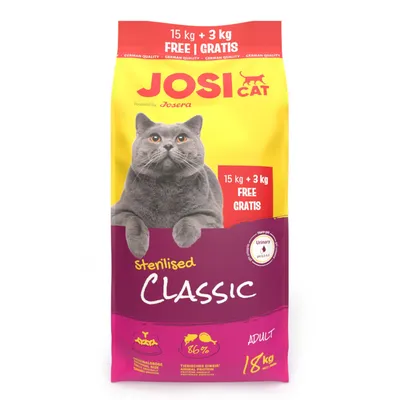 JosiCat Sterilised Classic saumon - 15 + 3 kg offerts !