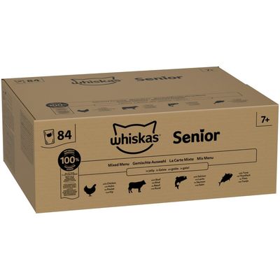 Jumbopack Whiskas Senior Frischebeutel 84 x 85 g 7+ Gemischte Auswahl in Gelee