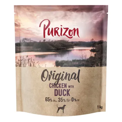 Purizon Original Chicken with Duck, 65% tierische Zutaten, 35% Obst, Gemüse & Kräuter, 0% zugesetztes Getreide, 1 kg Beutel.