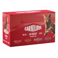 Carnilove Cat w saszetkach, 12 x 85 g - Pakiet mieszany w sosie (4 smaki)