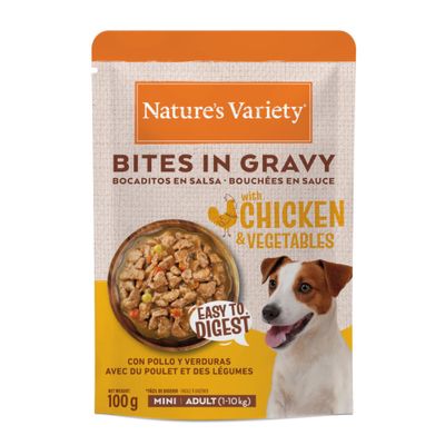 Nature's Variety Bites v omáčce Mini Adult 24 x 100 g kuřecí a zelenina
