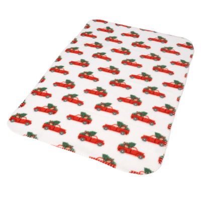 zooplus Exclusive Christmas Blanket with Car Print - 100 x 70 cm (L x W)