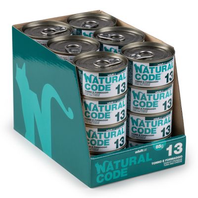 Natural Code Cooking Water lattine 24 x 85 g - Tonno e Formaggio