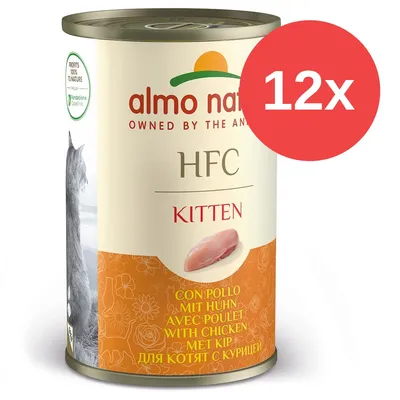 almo nature HFC Kitten z kurczakiem, 12x puszka. Widoczny napis: WITH CHICKEN, CON POLLO, MIT HUHN, AVEC POULET, MET KIP, ДЛЯ КОТЯТ С КУРИЦЕЙ. almo nature HFC Kitten z kurczakiem, 12x puszka. Widoczny napis: WITH CHICKEN, CON POLLO, MIT HUHN, AVEC POULET, MET KIP, ДЛЯ КОТЯТ С КУРИЦЕЙ.