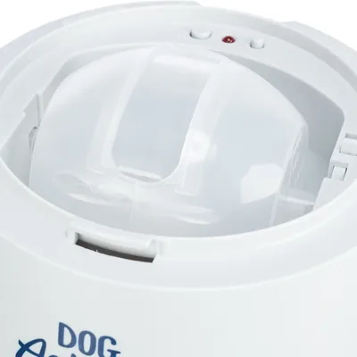 Dog Activity automatic feeder with transparent container and indicator lights for precise portioning.