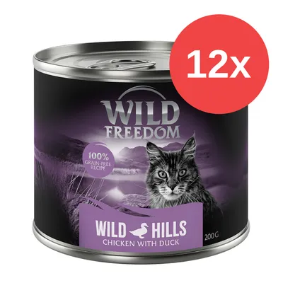 Wild Freedom Wild Hills Chicken with Duck, 200g Dose, 100% grain-free recipe, Multipack mit 12 Dosen.