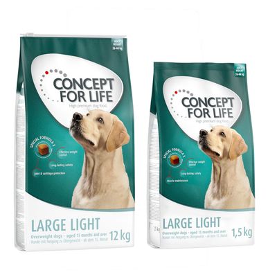 Croquettes Concept for Life pour chien 12 kg + 1,5 kg offert ! Large Light