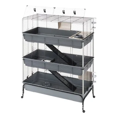 Ferplast smådjursbur Vital 120 med 3 våningar - L 120 x B 60 x H 167 cm