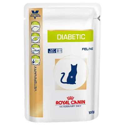 Royal Canin Veterinary Diet Diabetic Feline, 100g. Special pentru pisici cu diabet. S/O Index, conținut scăzut de calorii, conținut ridicat de proteine, susține reglarea glicemiei.